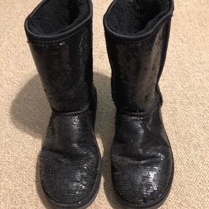 Black sequin ugg boots